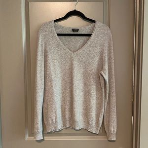 Cashmere V-neck Gray Oversized Sweater